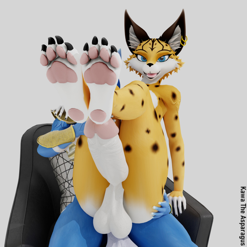 1:1 4_toes 5_fingers absurd_res anal anal_sex anthro arm_bracers armor ass balls barefoot behind_another big_balls big_penis black_claws black_fingernails black_nose blue_arms blue_body blue_eyes blue_fingers blue_fur blue_hands brown_ears canid canine chair claws duo ear_piercing ear_ring ear_tuft erection eyebrows feet feet_together felid feline fingernails fingers foot_fetish fox from_behind_position fur furniture futa_on_futa futa_only genitals gold_(metal) gynomorph hand_on_chair hand_on_leg hand_on_shoulder happy happy_sex hi_res hindpaw holding_another humanoid_genitalia humanoid_hands humanoid_penis inner_ear_fluff intersex intersex/intersex kawa_the_asparagus krystal legs_together legs_up looking_at_viewer lynx mammal markings miyu_lynx nails nintendo nude on_chair on_lap open_mouth pawpads paws penetration penis piercing pink_pawpads pink_tongue ring_piercing self_upload sex simple_background sitting sitting_on_another sitting_on_chair sitting_on_lap smile smiling_at_viewer spots spotted_body spotted_fur spotted_markings star_fox toe_claws toes tongue tuft video_games white_background white_body white_fingernails white_fingers white_fur white_inner_ear white_inner_ear_fluff white_penis