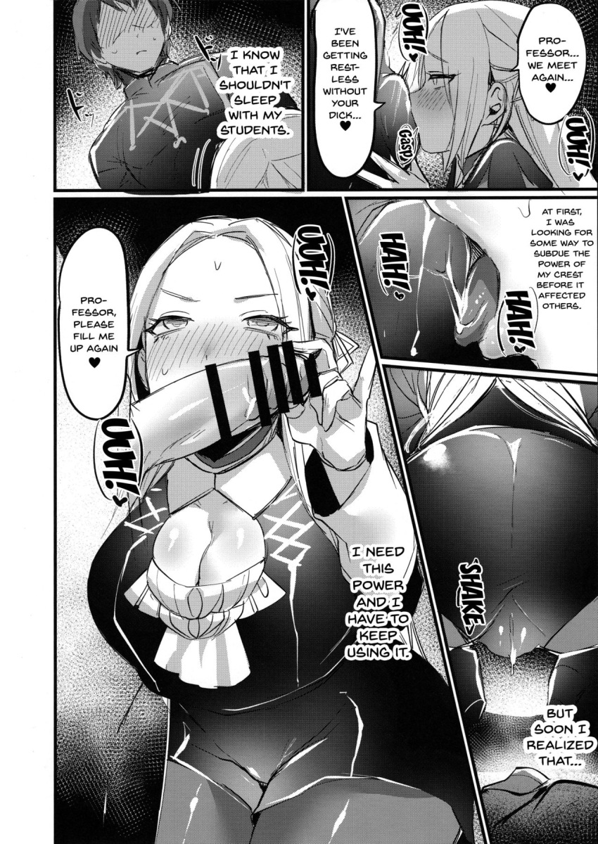 byleth_(fire_emblem) byleth_(fire_emblem)_(male) comic echigoya_takeru edelgard_von_hresvelg fire_emblem fire_emblem:_three_houses greyscale penis penis_on_face tagme translated