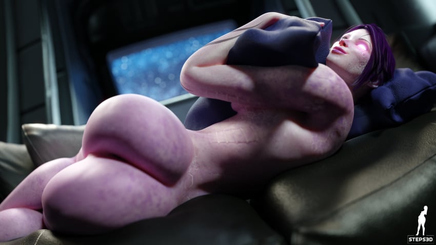 1girls 3d ass ass_focus big_ass bioluminescent_eyes blender blender_(software) commission commissioner_upload female female_only helmet_removed inviting looking_at_viewer looking_over_shoulder lounging mass_effect nude nude_female pillow_grab purple_hair purple_skin quarian render solo steps3d tali'zorah_nar_rayya