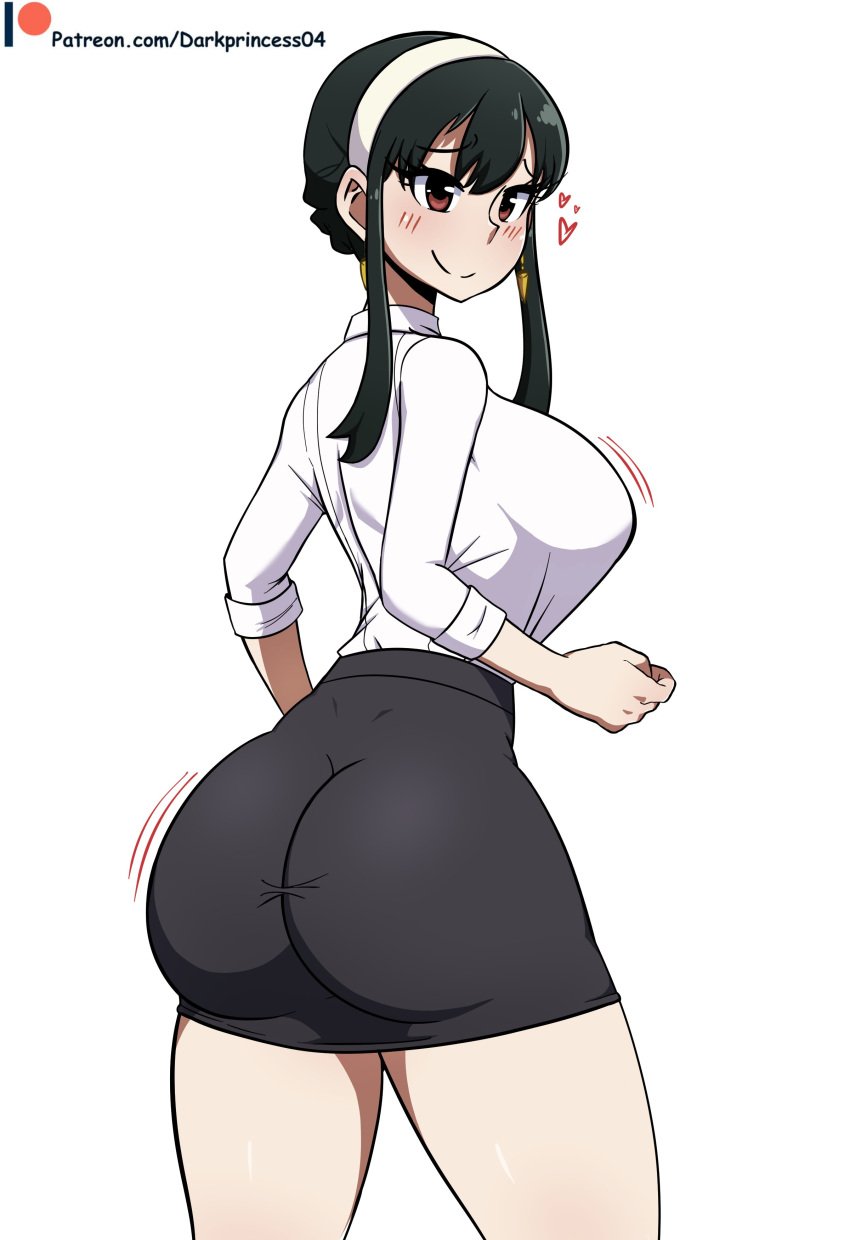 1girls ass big_ass big_breasts big_butt black_hair breasts darkprincess04 female female_only fully_clothed light_skin red_eyes sideboob smile solo solo_female solo_focus spy_x_family standing thick_thighs thighs tight_clothing yor_briar