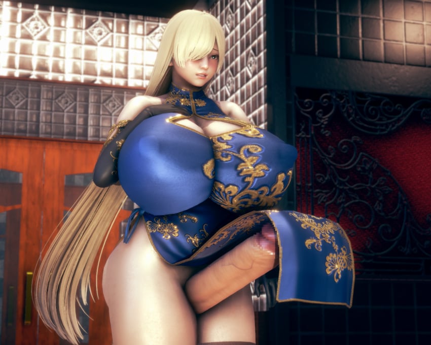 1futa 3d armwear big_breasts big_penis blonde_hair breasts busty cheongsam chinese_clothes chubby chubby_futanari covered_erect_nipples curvy curvy_body curvy_futa dickgirl elbow_gloves erect_nipples erect_nipples_under_clothes erect_penis futa_only futanari gigantic_breasts honey_select honey_select_2 huge_breasts huge_cock huge_penis kuikui large_breasts large_penis long_hair massive_breasts nipples original original_character penis solo solo_futa thick_penis thick_thighs thighhighs thighs veiny_penis