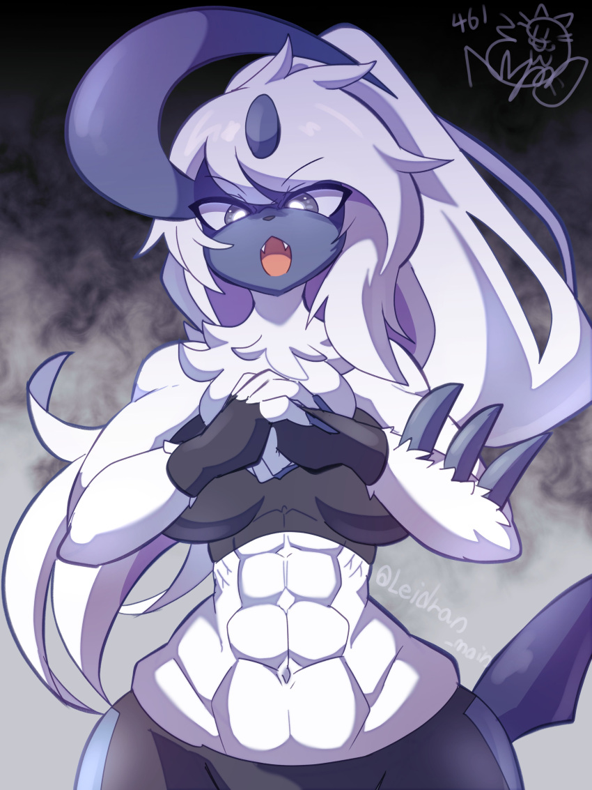 2022 abs absol anthro anthro_only big_breasts breasts buff cracking_knuckles female fully_clothed muscles muscular_female nintendo no_humans nyaswitchnya pokémon_(species) pokemon pokemon_(species) tagme