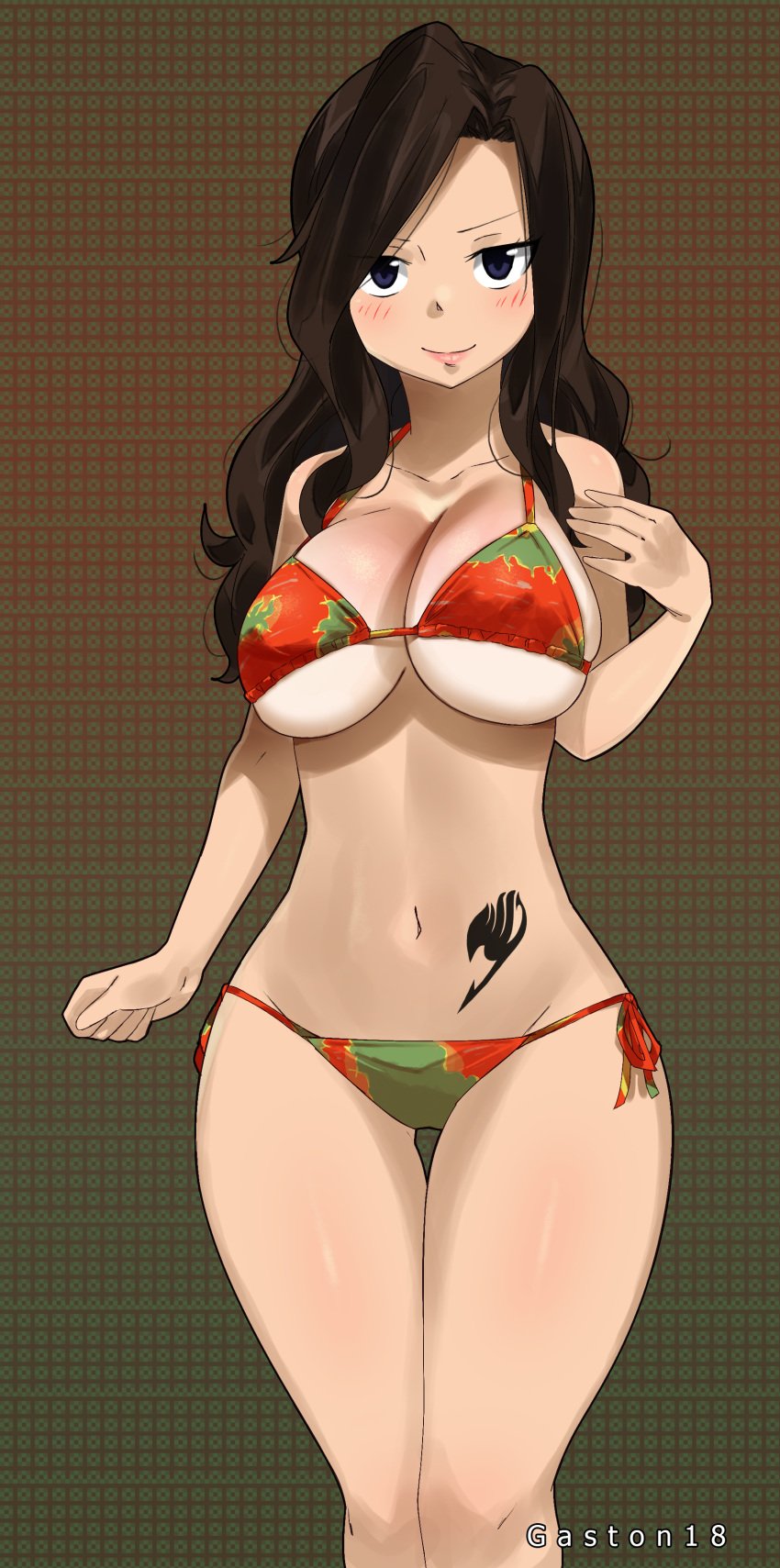 big_breasts bikini black_hair brown_skin cana_alberona fairy_tail gaston18 thick_thighs