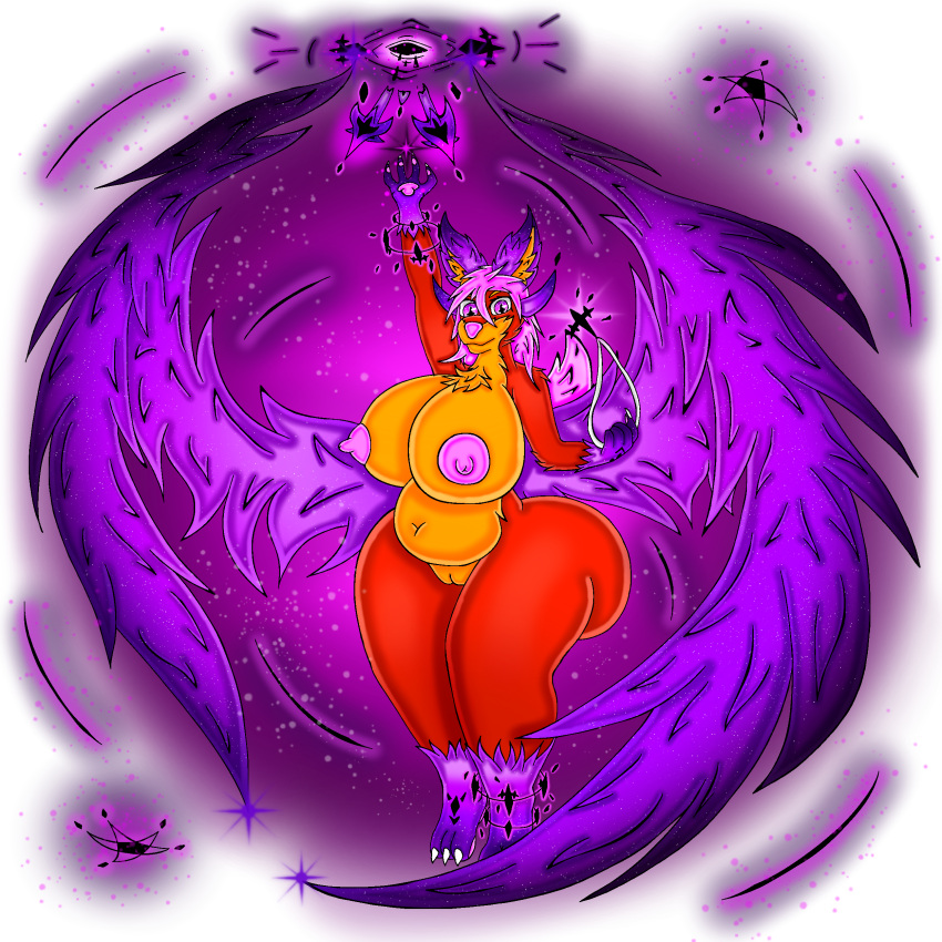 absurd_res anthro ass big_breasts big_butt breasts canid canine demon drainia_(elysios) elysios female fox furry furry_only genitals hi_res huge_breasts huge_butt hyper hyper_breasts hyper_butt looking_at_viewer magic mammal nipples nude pussy wide_hips wings