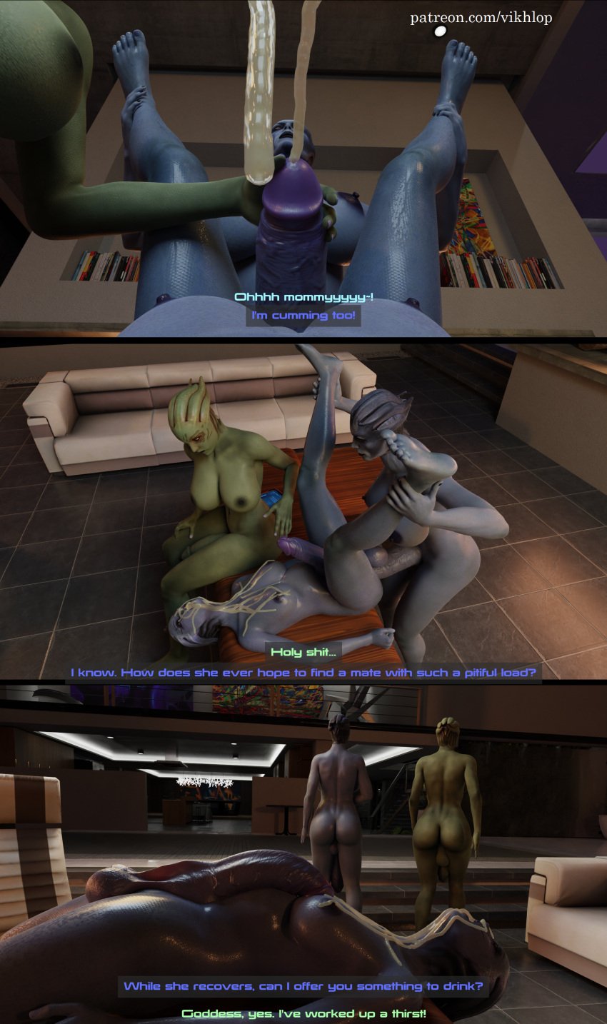 3d asari asari_futanari back_view belly_bulge blender comic comic_page completely_nude_futanari cum_in_ass cum_on_face cum_on_own_face cum_on_self cum_while_penetrated dimples_of_venus english_text futa_balls futa_on_futa futadom futanari futasub handsfree_ejaculation huge_cock incest liara_t'soni mass_effect matriarch_benezia self_upload shiala tagme text toned_back vikhlop