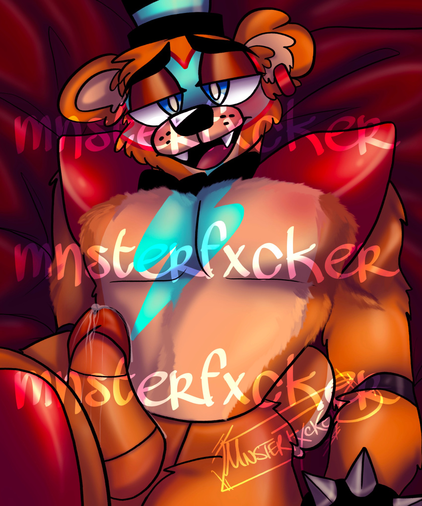 animatronic bear digital_media_(artwork) erection five_nights_at_freddy's five_nights_at_freddy's:_security_breach furry glamrock_freddy_(fnaf) male male_only mnsterfxcker naked nude penis precum robot scottgames solo solo_male