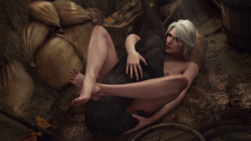 3d athazel ciri missionary missionary_position the_witcher_(series) zoophilia