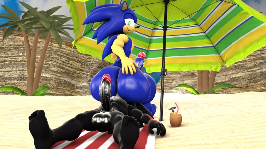 3d 3d_(artwork) ass ass_focus ass_grab beach beach_background beach_chair beach_sex beach_towel black_body black_fur black_hair blue_body blue_fur blue_hair blueapple boner butt butt_focus butt_grab erect_penis erection facesit facesitting femboy femboy_on_male feminine_male gay hedgehog hedgehog_humanoid shadow_the_hedgehog sitting_on_face sitting_on_person smothering smothering_ass sonic_(series) sonic_the_hedgehog sonic_the_hedgehog_(series) white_fur