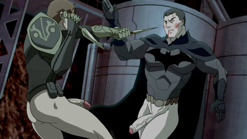 angry balls batman batman_(series) batman_vs_robin bottomless bruce_wayne dc_comics dcamu dcuaom edit edited editfag erection fight genitals male male_only penis retracted_foreskin screencap screenshot screenshot_edit uncut unknown_artist