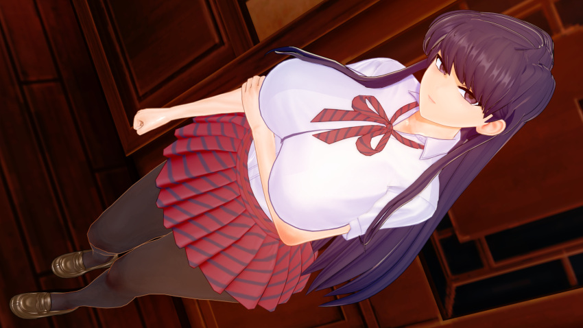 1girls 3d big_thighs black_eyes black_hair busty female female_only koikatsu komi-san_wa_komyushou_desu komi_shouko long_hair looking_at_viewer netorare ntr pepper_box prostitution solo solo_female staring_at_viewer thick_thighs thighs voluptuous