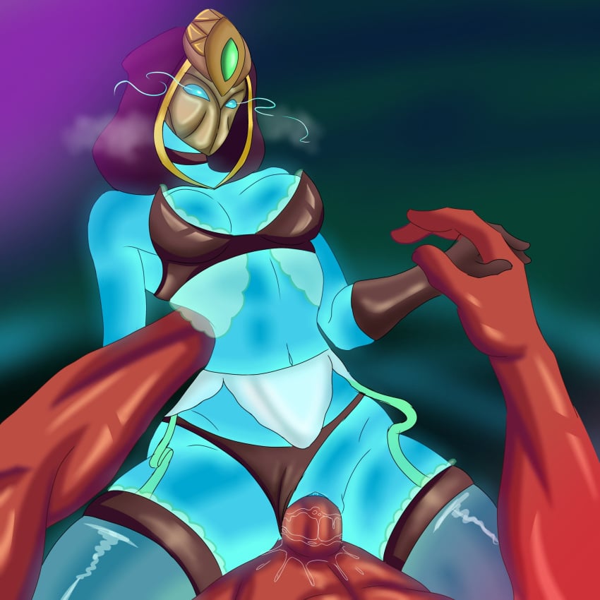 1boy 1girls alien alien_girl alien_look_like_human big_ass big_breasts big_butt big_penis black_panties black_penis blue_eyes blue_skin cowgirl_position dark-skinned_male female gamasito green_eyes green_fur green_skin lingerie male mobile_legends mobile_legends:_adventure mobile_legends:_bang_bang video_game video_game_character video_games yve_(mobile_legends)