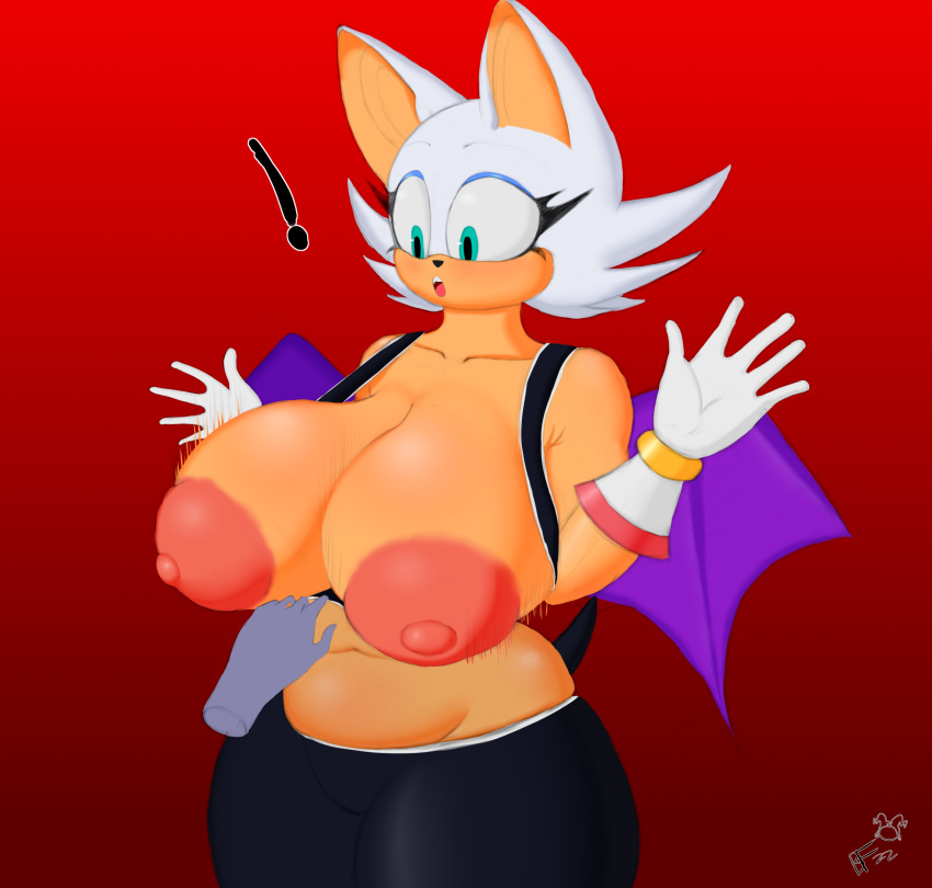 areolae belly big_areola blackfrost666 furry huge_breasts large_areolae rouge_the_bat sonic_(series) thick_thighs wide_hips