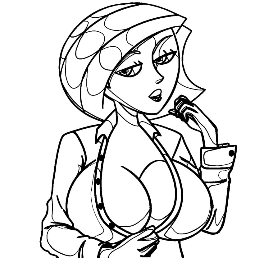 ann_possible disney disney_channel huge_breasts kim_possible monochrome rough_sketch sassypauline