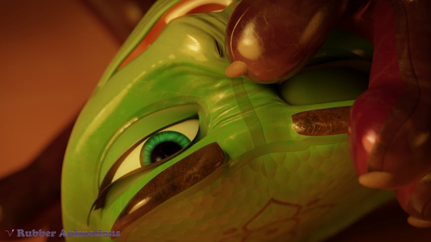 3d absurd_res anthro cobra digital_media_(artwork) duo eva_(sahara) female hi_res latex male nose noseplay reptile rubber_(artist) sahara_(movie) scalie snake solo