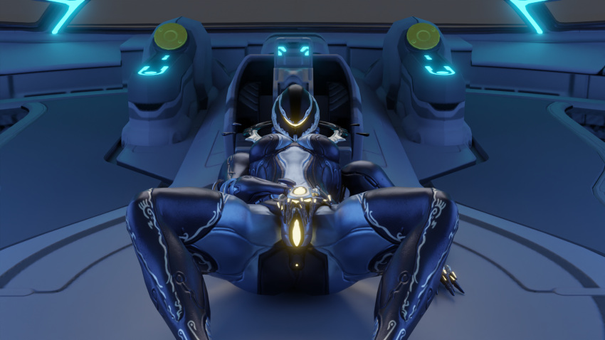 1girls anus exposed_pussy female female_only genitals looking_at_viewer lying_on_back mag_(warframe) monster_girl presenting_pussy solo solo_female spreading_pussy warframe