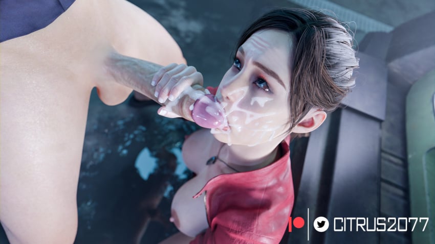 1boy 1boy1girl 1girls 3d 3d_(artwork) blender blender_(software) blowjob blue_eyes breasts brown_hair capcom citrus2077 claire_redfield claire_redfield_(jordan_mcewen) cum cum_drip cum_dripping cum_dripping_from_penis cum_in_mouth cum_on_face facial female female_focus half_naked half_nude huge_cock leon_scott_kennedy leon_scott_kennedy_(eduard_badaluta) licking light-skinned_male light_skin pale-skinned_female pale-skinned_male pale_skin resident_evil resident_evil_2 resident_evil_2_remake tagme umbrella_rpd