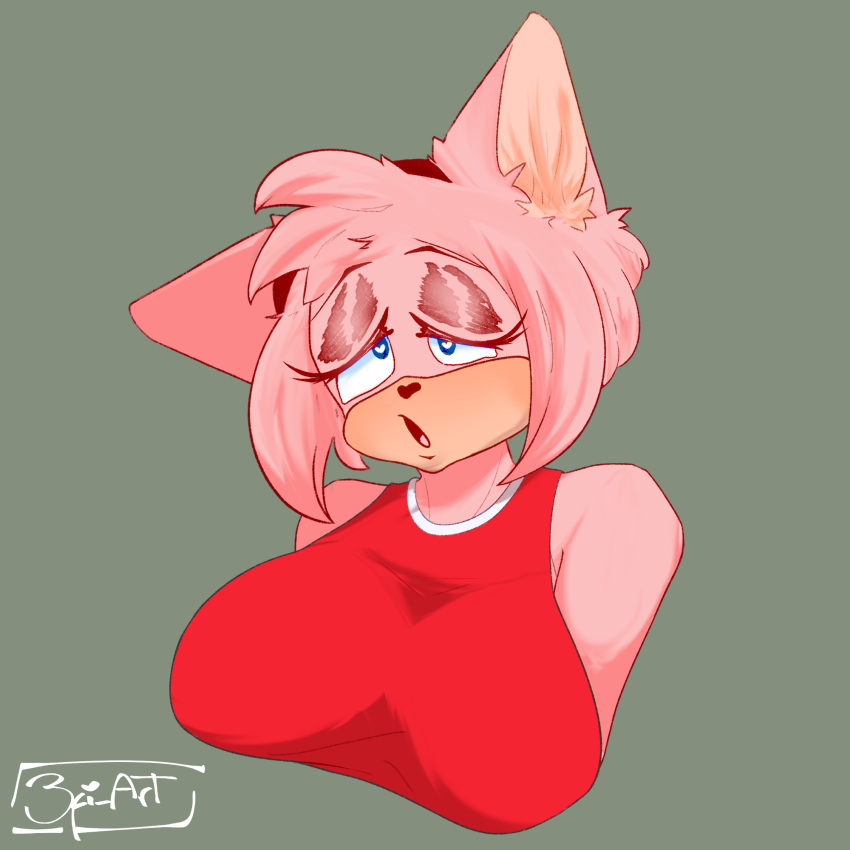 3fi_art amy_rose furry furry_breasts sonic_(series) sonic_the_hedgehog_(series)