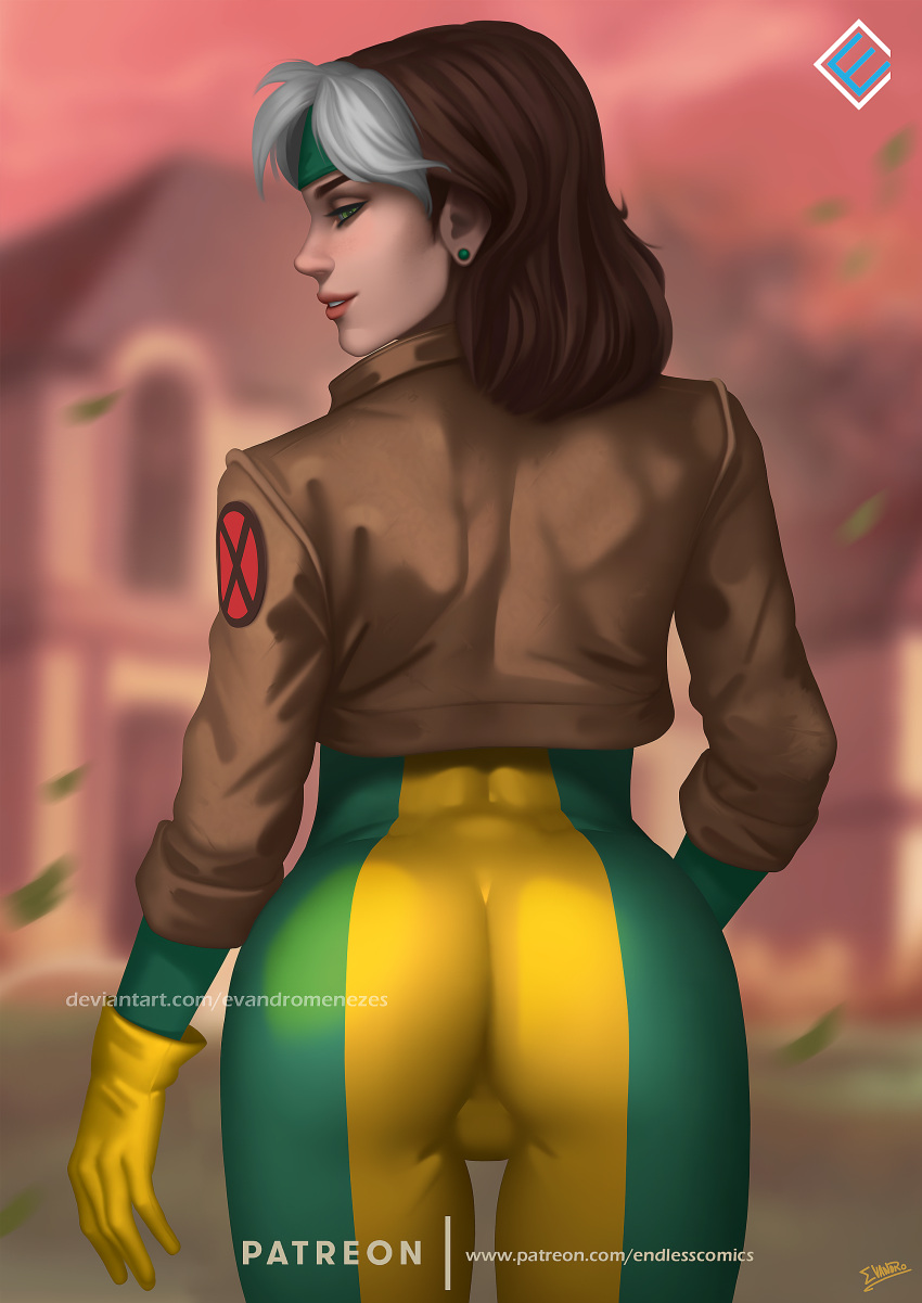 1girls anna_marie ass dat_ass digital_drawing_(artwork) digital_media_(artwork) digital_painting_(artwork) evandromenezes fat_ass female female_only full_body headband marvel marvel_comics rogue_(x-men) solo tagme x-men