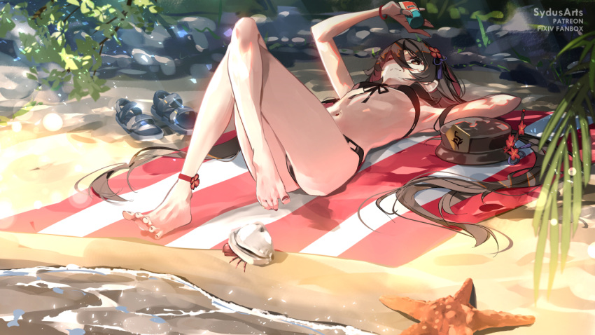 bikini feet genshin_impact hu_tao_(genshin_impact) sydus