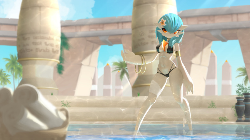 bikini day egyptian egyptian_clothes gardevoir pokémon_(species) pokemon pokemon_(species) polyvoir shiny_gardevoir shiny_pokemon violet_(polyvoir)