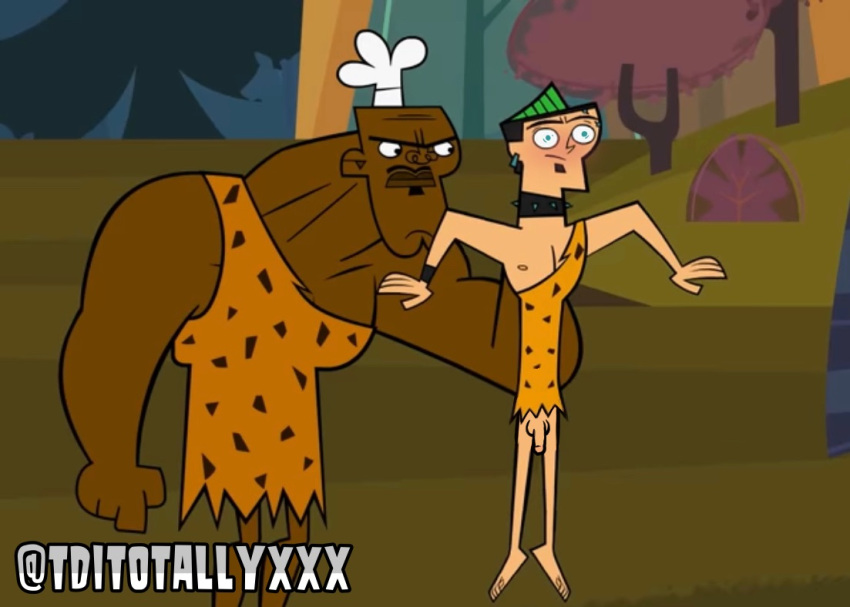 chef_hatchet duncan_(tdi) embarrassed_nude_male erection exposed gay male_only screenshot_edit total_drama_island