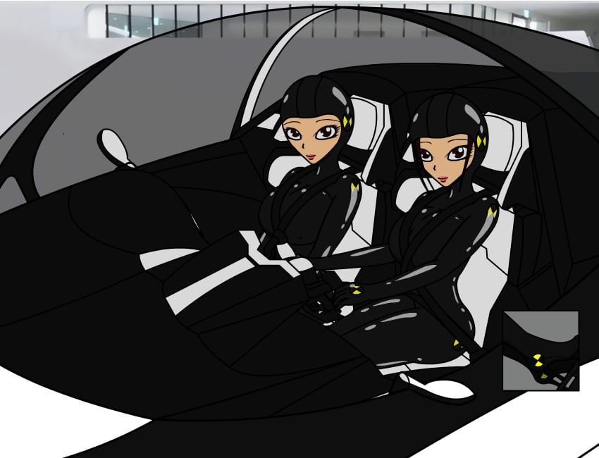 2girls airbag animated artist_name big_breasts female female_only gif inside_car original_character secretly_likes_it secretly_loves_it teasing teasing_viewer trapped trying_not_to_cum trying_to_break_free trying_to_escape trying_to_leave trying_to_resist unknown_artist