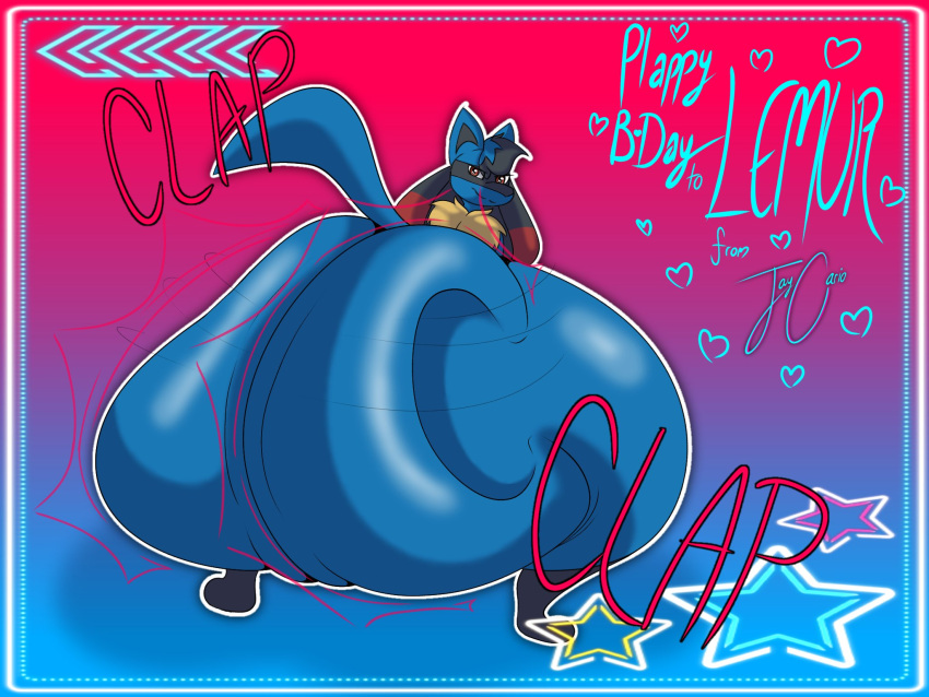 big_ass bubble_butt huge_ass hyper hyper_ass jaycario_(artist) lucario mega_evolution mega_lucario pokemon pokemon_(species) tagme twerking