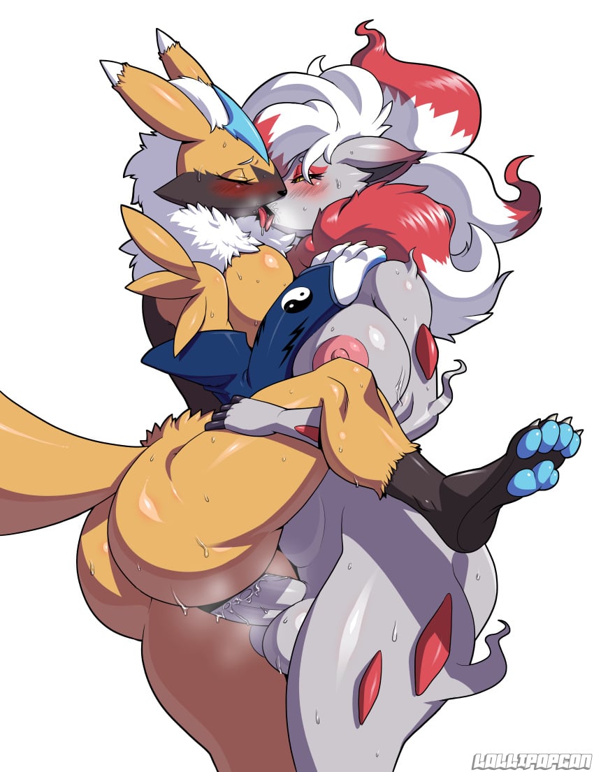 1futa 1girl1futa 1girls absurd_res anthro anthro_on_anthro anthro_penetrated anthro_penetrating anthro_penetrating_anthro ass balls bandai_namco crossover digimon digimon_(species) female female_penetrated french_kissing fur futa_on_female futanari genitals gynomorph gynomorph/female gynomorph_penetrating gynomorph_penetrating_female hi_res hisuian_form hisuian_zoroark hybrid intersex intersex/female intersex_penetrating intersex_penetrating_female kissing lollipopcon nintendo penetration penis pokemon pokemon_(species) regional_form_(pokémon) renamon sex tongue tongue_out video_games zeraora zoroark