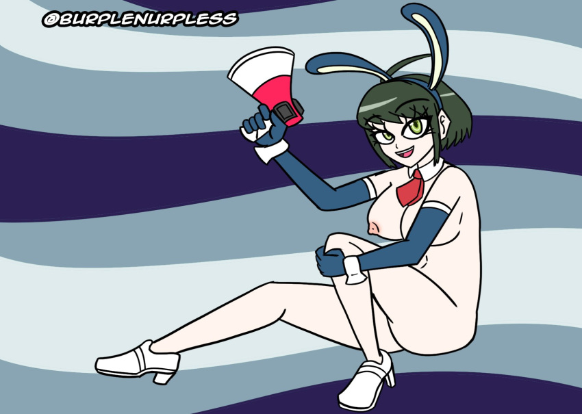 alternate_version_available breasts bunny_ears burplenurpless danganronpa danganronpa_ultra_despair_girls female_only large_breasts megaphone naegi_komaru smooth_skin thighs