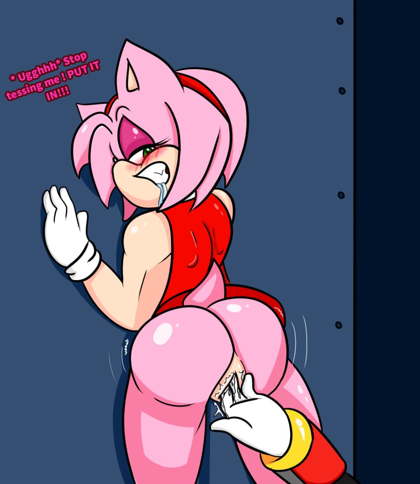 amy_rose anthro ass big_butt bodily_fluids female finger_fuck fingering genital_fluids hi_res male male/female pussy_juice sega shadow_the_hedgehog sonic_(series) sonic_the_hedgehog_(series) soulyagami64 vaginal_penetration