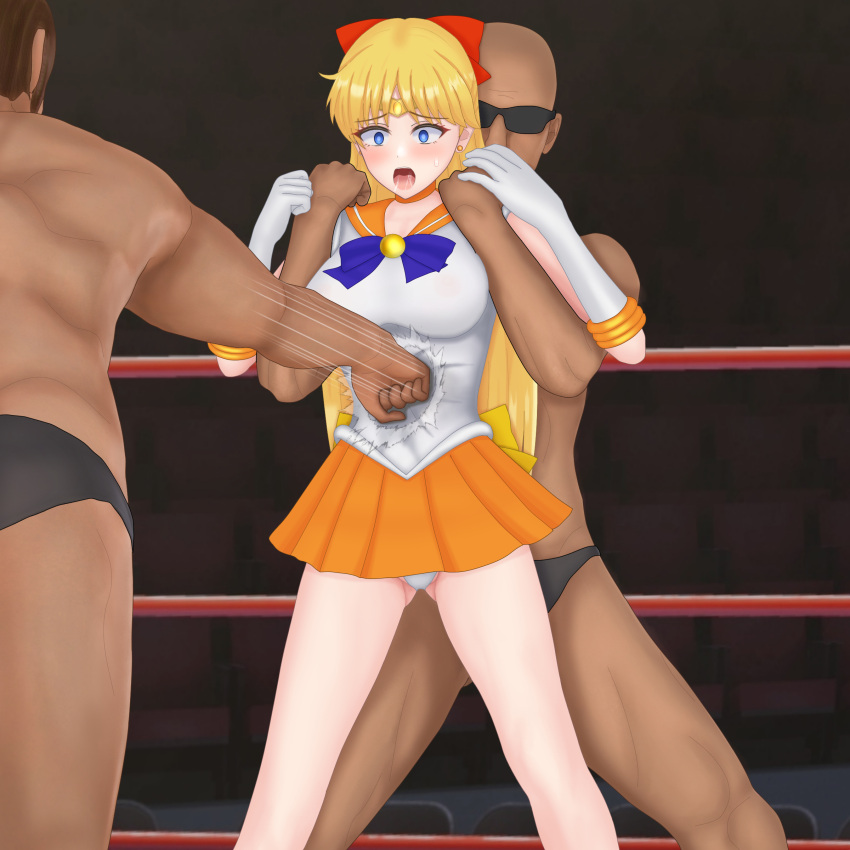 bishoujo_senshi_sailor_moon blonde_hair blue_eyes bow clothing hirame_sashimi medium_breasts minako_aino panties sailor_venus skirt