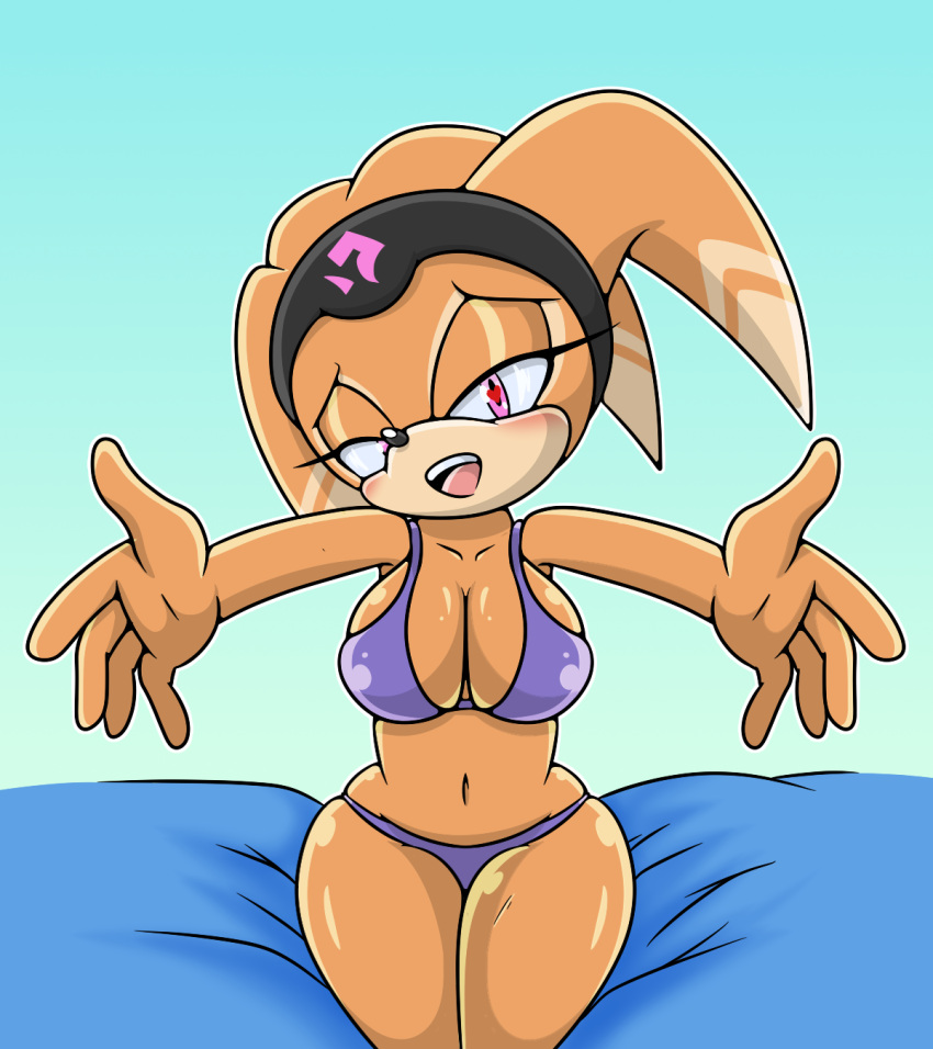 1girls anthro arms_out bikini blush breasts echidna female furry headwear heart_eyes hi_res looking_at_viewer monotreme navel orange_body orange_fur pink_eyes purple_bikini purple_swimsuit sega shade_the_echidna solo sonic_(series) sonic_chronicles:_the_dark_brotherhood sonic_the_hedgehog_(series) sonicguru swimsuit