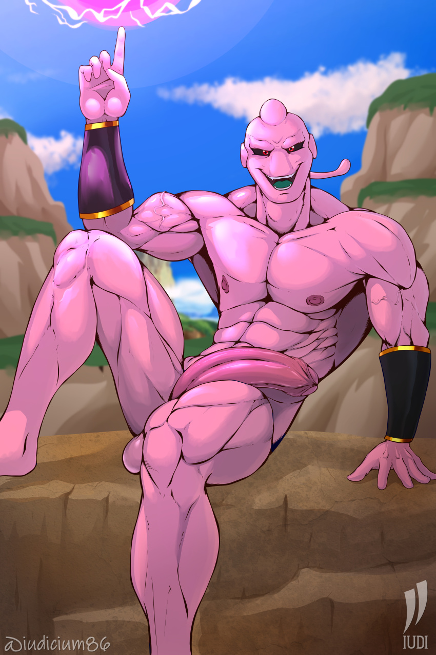 alien antennae balls big_balls big_penis dragon_ball dragon_ball_z gay iudicium86 majin_buu male male_only muscles muscular penis pink_body solo solo_male super_buu