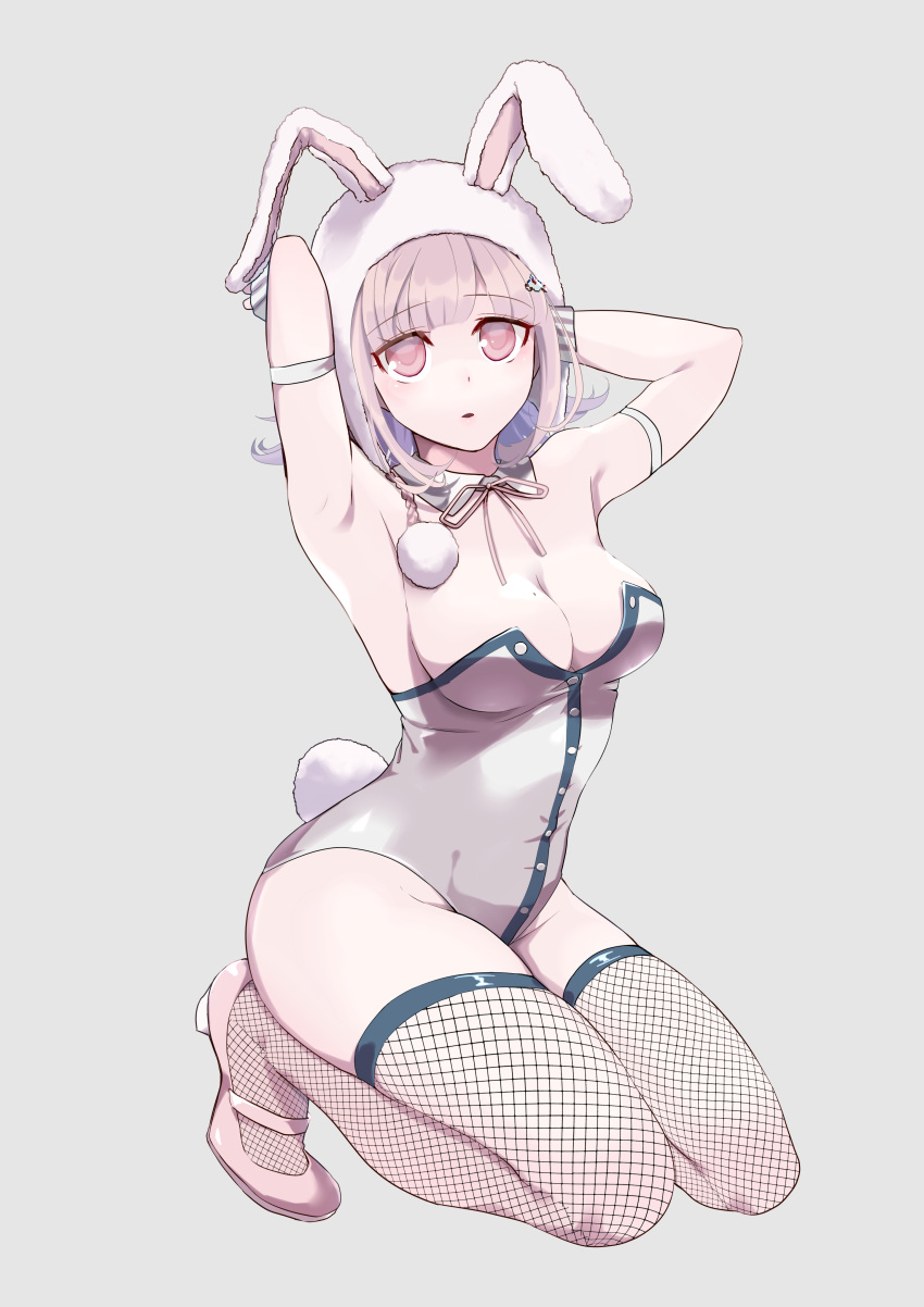 breasts bunny_ears bunny_girl bunnysuit danganronpa danganronpa_2:_goodbye_despair female female_only large_breasts mole mole_on_breast nanami_chiaki sketti smooth_skin super_danganronpa_2 thick_thighs thighs