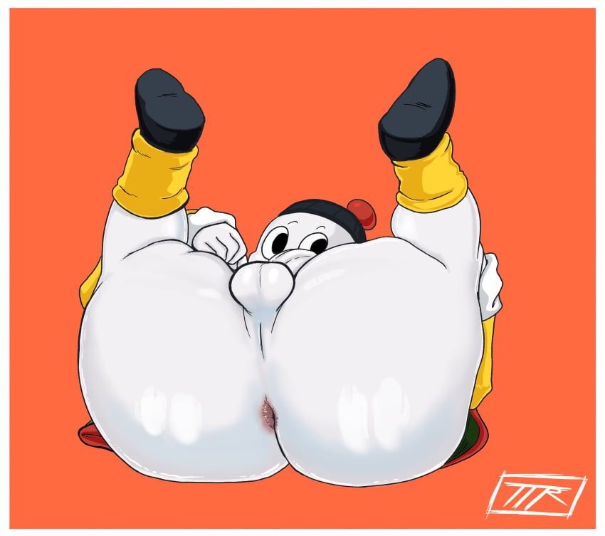 1boy big_ass big_butt bottomless chiaotzu digital_media_(artwork) dragon_ball dragon_ball_(classic) dragon_ball_super dragon_ball_z dumptruck_ass femboy hi_res highres kojoarts lying_on_back male_focus male_only naughtypaw_(artist) solo solo_male teapot_(body_type) ttherandom tthrandom tthrandom_rp white_skin