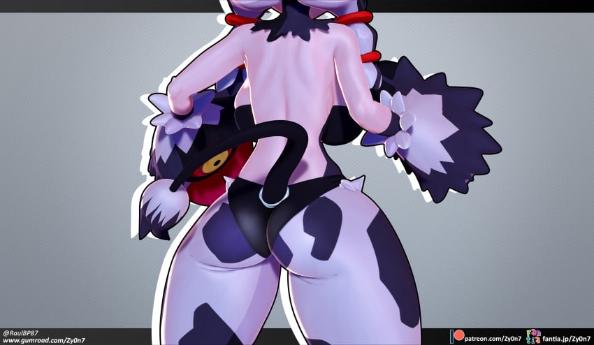 3d ass behind_view breasts cow_ears cow_girl cow_horns cow_print disgaea disgaea_6 evil_eye_(disgaea) large_breasts monster_girl nippon_ichi_software panties thick_ass thick_thighs thighs zy0n7