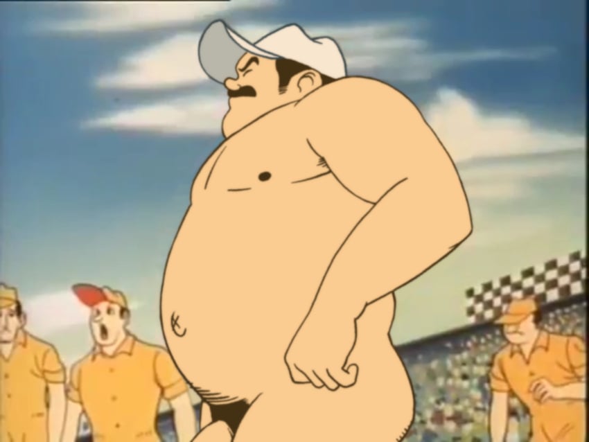 balls daisuke_mifune_(speed_racer) edit edited editfag genitals male male_only penis pubic_hair screenshot screenshot_edit speed_racer_(mach_go_go_go) unknown_artist