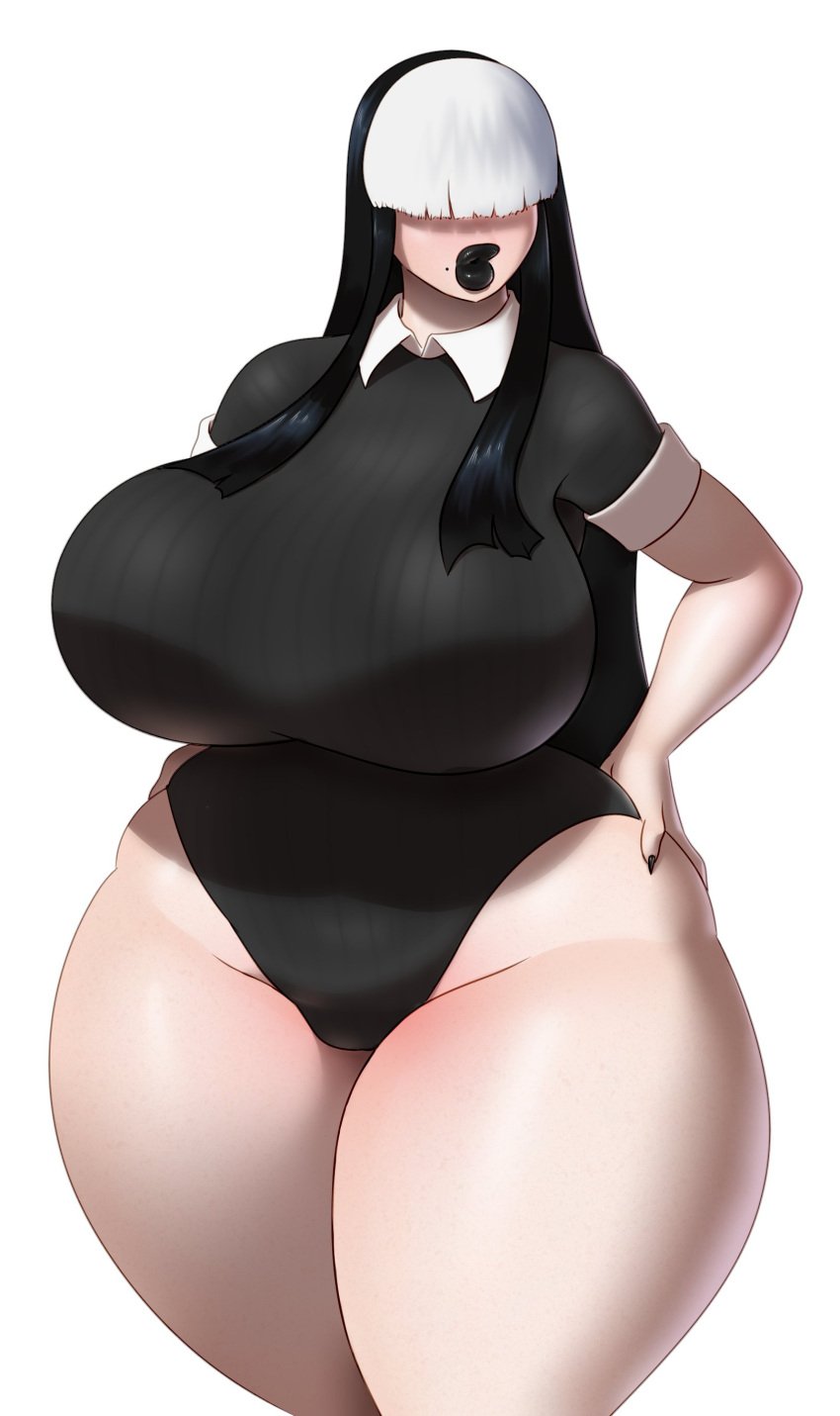 1girls big_ass big_breasts black_lipstick breasts_bigger_than_head enormous_breasts goth goth_girl gothmom hands_on_hips huge_ass huge_breasts hyper_thighs long_hair marauder6272 massive_breasts tagme thick_thighs wide_hips