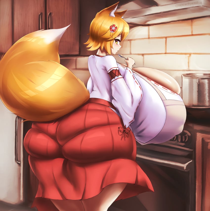 1girls aged_up ass_bigger_than_head ass_in_dress ass_visible_through_clothes breasts_bigger_than_head breasts_bigger_than_torso bursting_breasts cleavage_overflow dumptruck_ass enormous_ass enormous_breasts fat_ass fox_girl fox_tail gigantic_ass gigantic_breasts huge_ass huge_breasts hyper hyper_ass hyper_breasts looking_at_viewer looking_back massive_ass massive_breasts mochifoxxo overflowing_breasts panties_visible_through_clothing pantylines senko_(sewayaki_kitsune_no_senko-san) sewayaki_kitsune_no_senko-san short_hair tagme thick_thighs wide_hips