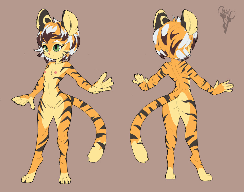 absurd_res felid female hi_res kemono mammal model_sheet nude pantherine tiger vixen_labs