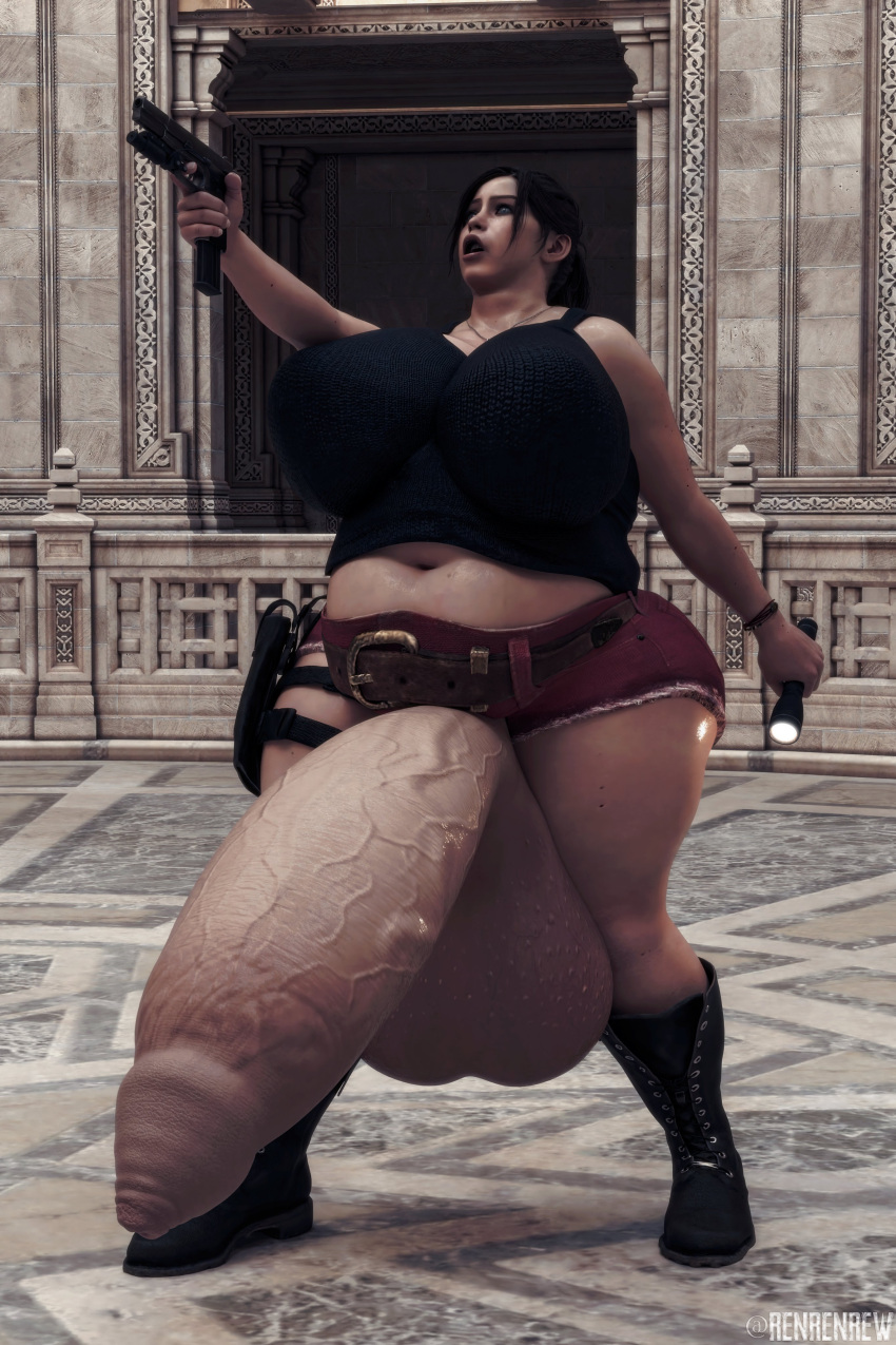 1futa 3d balls belly_button belt belt_buckle big_belly boots chubby claire_redfield clothed electronics firearm flashlight footwear foreskin futa_only futanari gun gun_holster handgun human hyper hyper_balls hyper_penis intersex legwear long_foreskin looking_up neckwear overweight overweight_futanari pale_skin penis pistol pog renrenrew resident_evil shorts shotgun thick_thighs topwear uncircumcised uncut