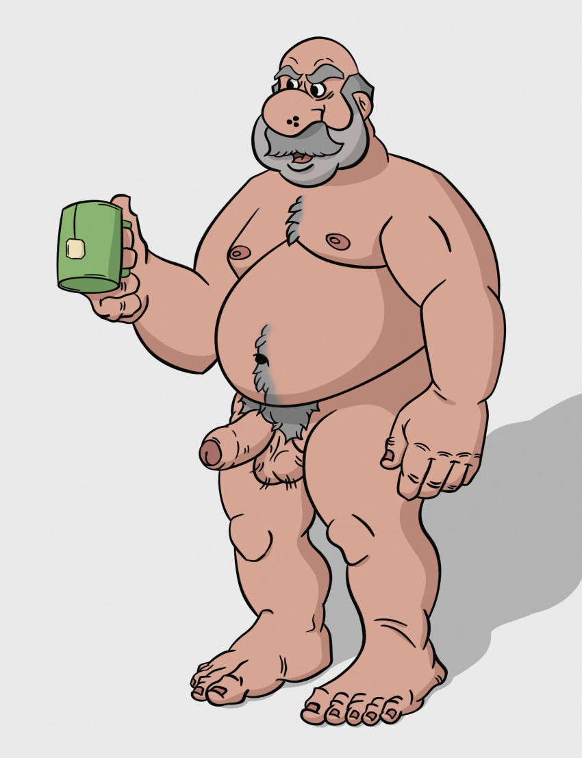 1boy bald balls ballsack beard beefy body_hair cartoony chub dilf dwarf facial_hair foreskin foreskin_folds genitals grey_hair half-erect humanoid humanoid_penis male male_breasts male_nipples male_only male_pubic_hair masculine mature_male moobs musclegut mustache nipples nude nude_male oganok overweight partially_retracted_foreskin penis pubic_hair retracted_foreskin scrotum smooth_penis solo testicles uncircumcised uncut