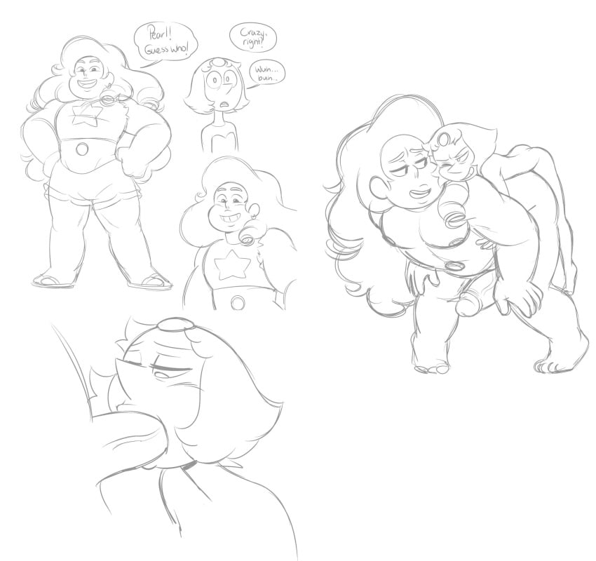 2futas ass blowjob cartoon_network fellatio fusion gem_(species) gem_fusion greg_universe greg_universe_(young) male_focus missgreeney oral original_character pearl_(steven_universe) penetration penis rose_quartz_(steven_universe) sex sketch speech_bubble steven_universe