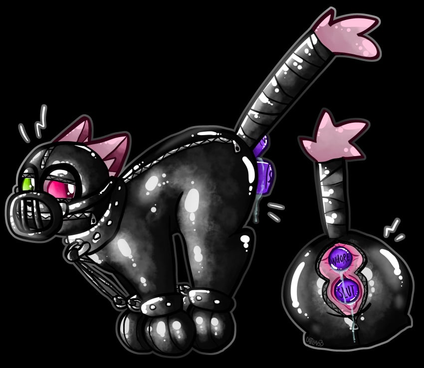 absurd_res anal anal_sex bdsm_collar bdsm_gear bdsm_outfit bdsm_suit bodily_fluids bondage bondage_gear bound caged catluvs3 clothing collar cum degradation dildo dildo_in_ass dildo_in_pussy dildo_insertion domestic_cat dripping_pussy fan_character felid feline felis female feral genital_fluids gimp_mask glistening glistening_body hi_res latex latex_clothing mammal mask muzzle_(object) muzzled penetration precum pussy_juice restraints rope rope_bondage rope_harness rope_pull rubber rubber_clothing rubber_suit sex_toy sex_toy_in_ass sex_toy_in_pussy sex_toy_insertion simple_background solo stretched_anus stretched_pussy vaginal_penetration wet zipper