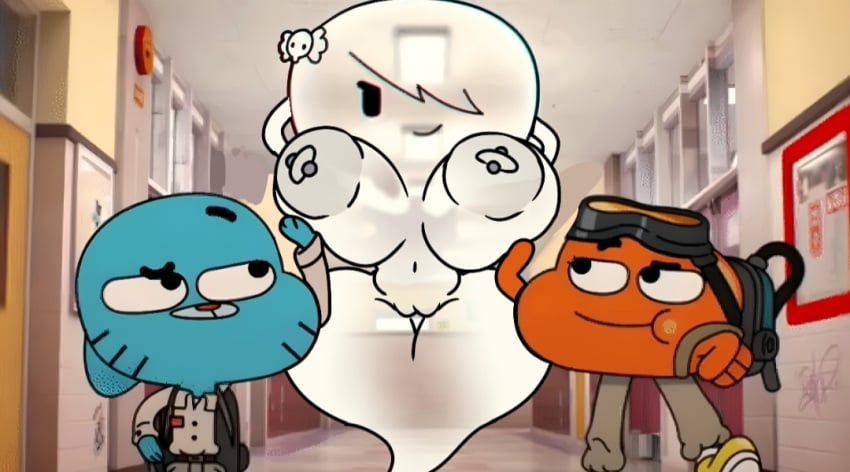 carrie_krueger edited_art editiorl ghost huge_ass huge_breasts nipple_piercing the_amazing_world_of_gumball