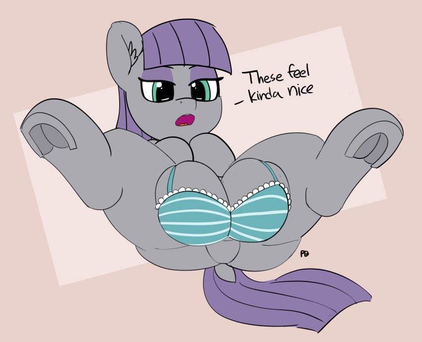 2017 absurd_res big_crotchboobs bra clothing crotchboobs dialogue digital_media_(artwork) dock_(anatomy) earth_pony english_text equid equine eyeshadow female feral friendship_is_magic gradient_background green_eyes grey_body hair hasbro hi_res hooves horse inner_ear_fluff looking_at_viewer looking_down makeup mammal maud_pie_(mlp) my_little_pony non-human_bra pabbley pony purple_eyeshadow purple_hair purple_tail signature simple_background solo tail text tuft underhoof underwear