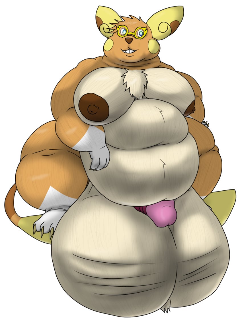 alolan_form alolan_raichu alpha_channel alythewolfcat anthro balls belly big_balls big_belly big_penis chest_tuft eyewear generation_7_pokemon genitals glasses hi_res huge_balls huge_belly huge_cock huge_moobs hyper hyper_balls hyper_genitalia hyper_penis male morbidly_obese nekrahn nintendo nipples obese overweight overweight_male penis pokemon pokemon_(species) regional_form_(pokemon) solo tuft wearing_glasses