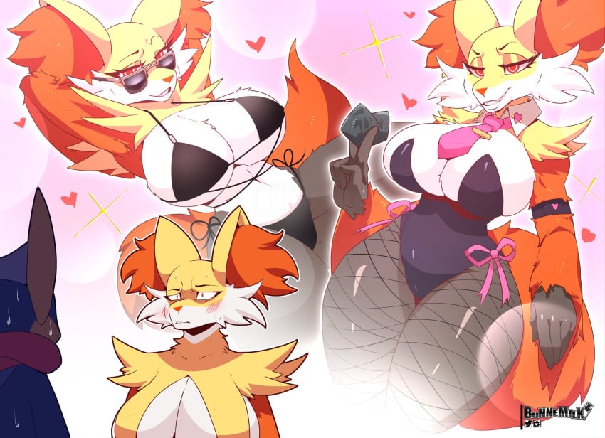 blush bunnemilk delphox disgusted_expression greninja mind_reading pokemon pokemon_(species) sunglasses tagme type_disadvantage