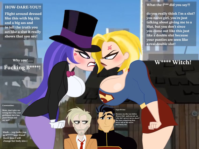 argument background big_breasts black_hair blonde_hair boys chris_kent dc dc_comics dc_super_hero_boys dc_super_hero_girls dialogue djpaint96-ii girls gorgeous interested john_constantine jon-al kara_danvers kara_zor-el magical_girl purple_hair supergirl superheroine superprime_(dc) zatanna zee_zatara