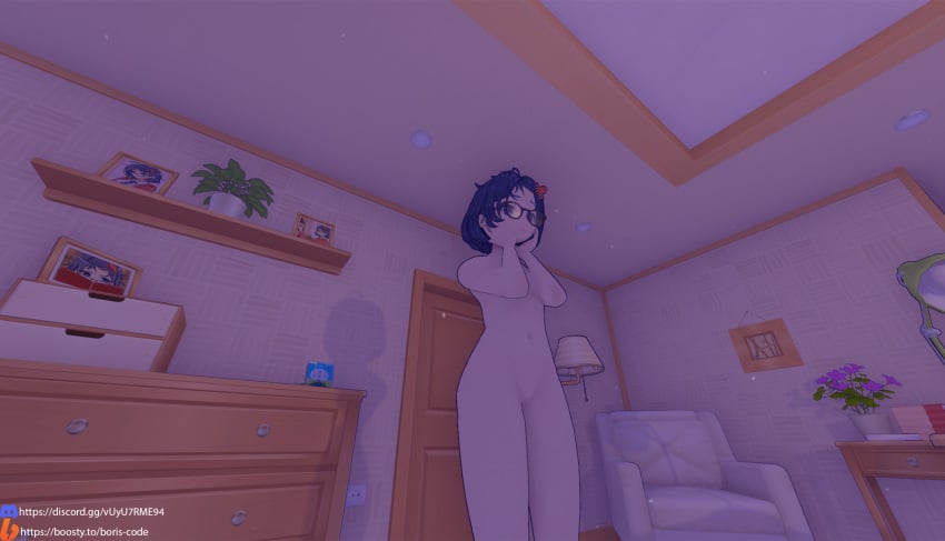 1female 1girls 3d breasts cute cute_girl dark_purple_hair embarrassed_female embarrassed_nude_female female female_focus female_only game_cg game_mod girl glasses indigo_hair knocked_out light-skinned_female light_skin messy_hair mila_(miside) miside mita_(miside) mod naked naked_female nipples nude nude_female purple_hair pussy room russian_text sleeping sleeping_on_floor sleepy solo_female tagme top_view upper_body video_games